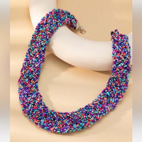 Color Block Beaded Necklace shein. New festival party - Picture 2 of 4